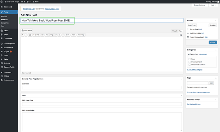 Step 3 How To Make a Basic WordPress Post