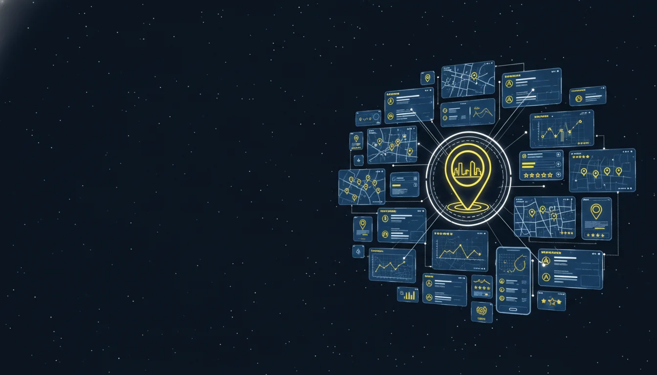 Advertising Agency header image - Futuristic ‘Local SEO Mission Control – St. Louis’ command-center interface floating in a dark, starry digital