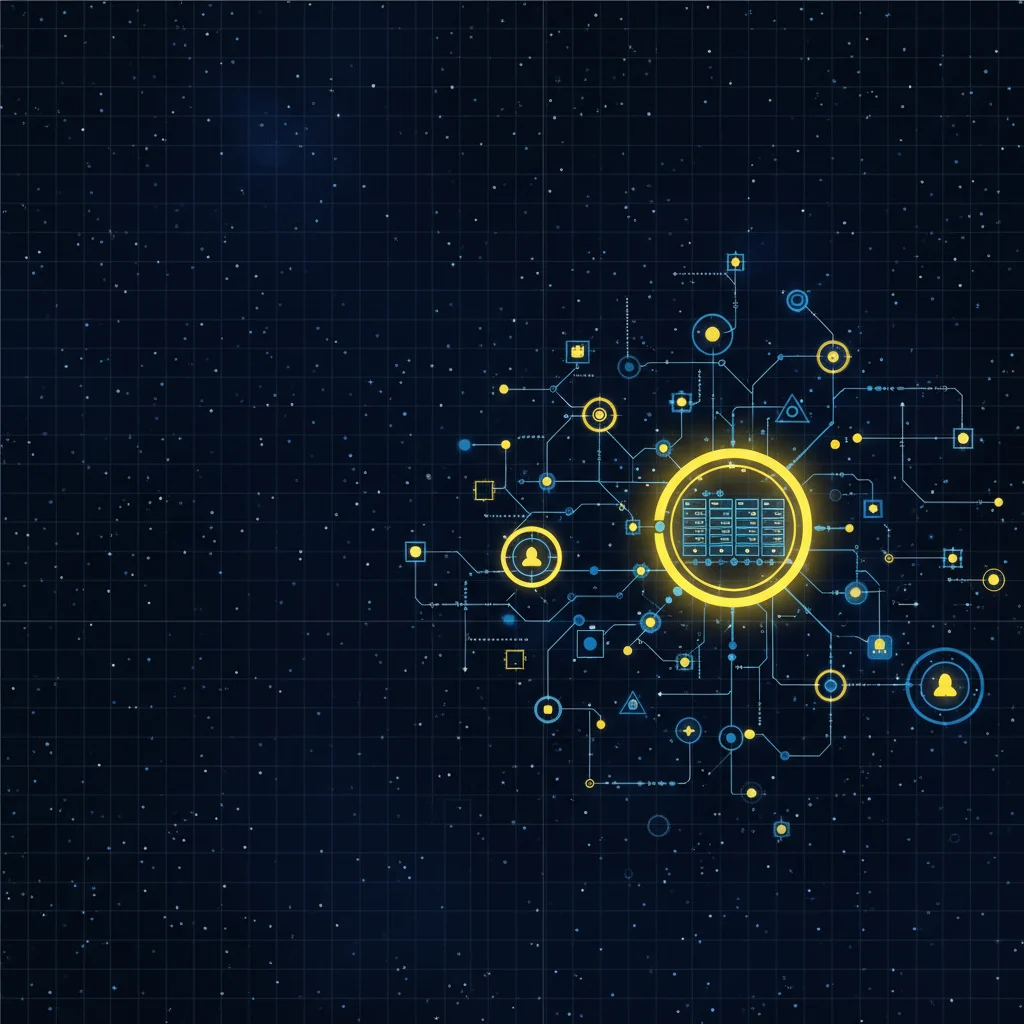 Network nodes connected by arrows