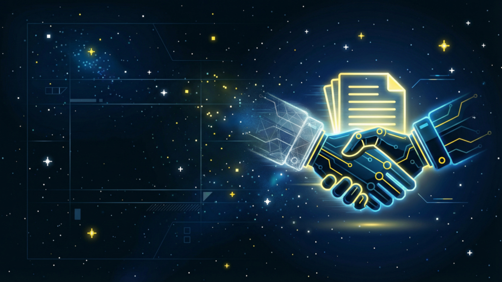 Handshake with documents