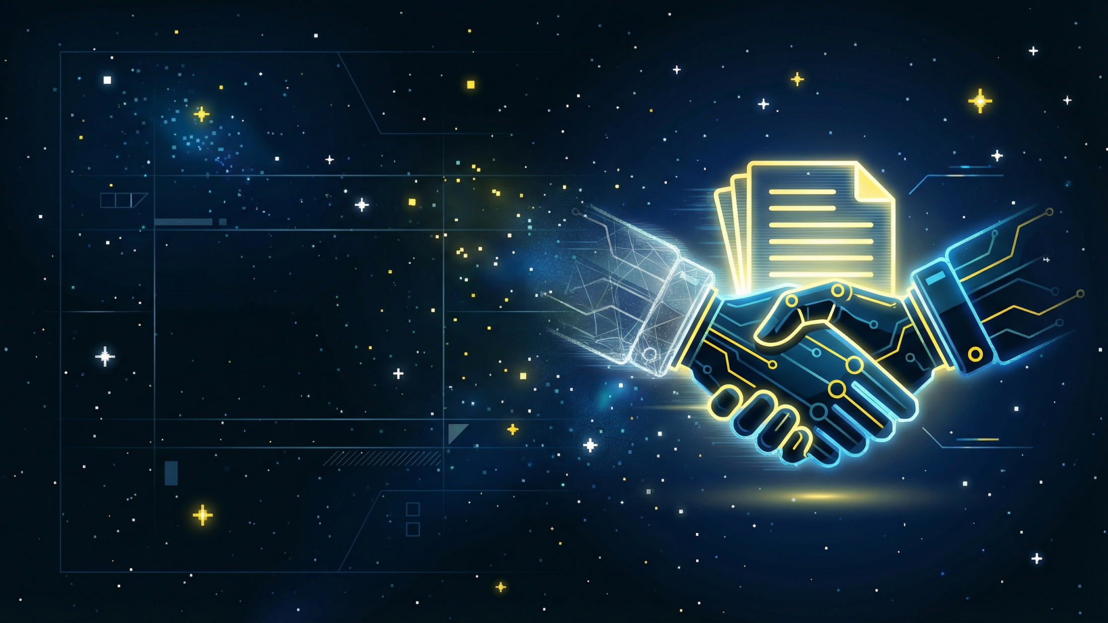 Handshake with documents