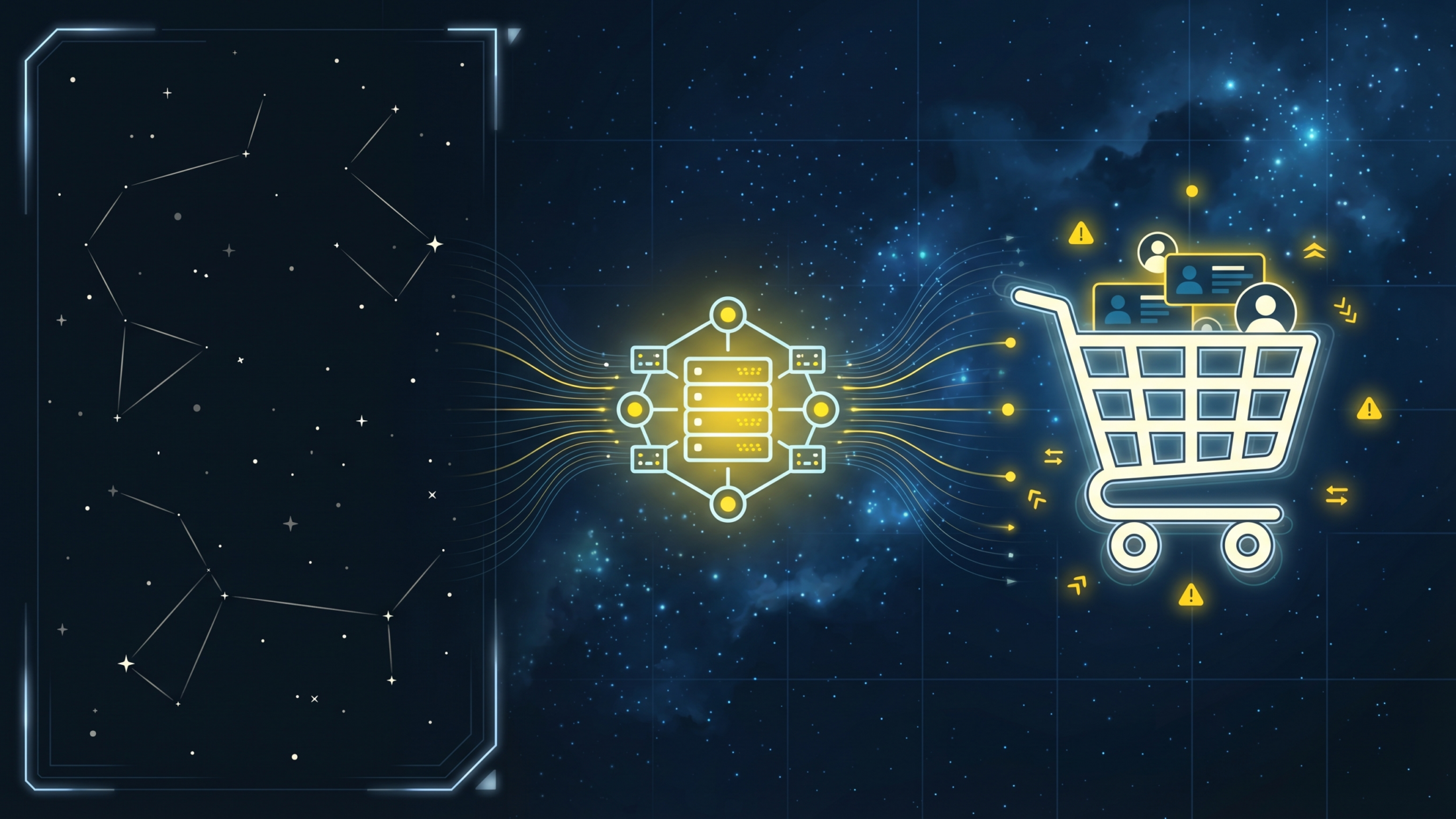 Shopping cart with user icons
