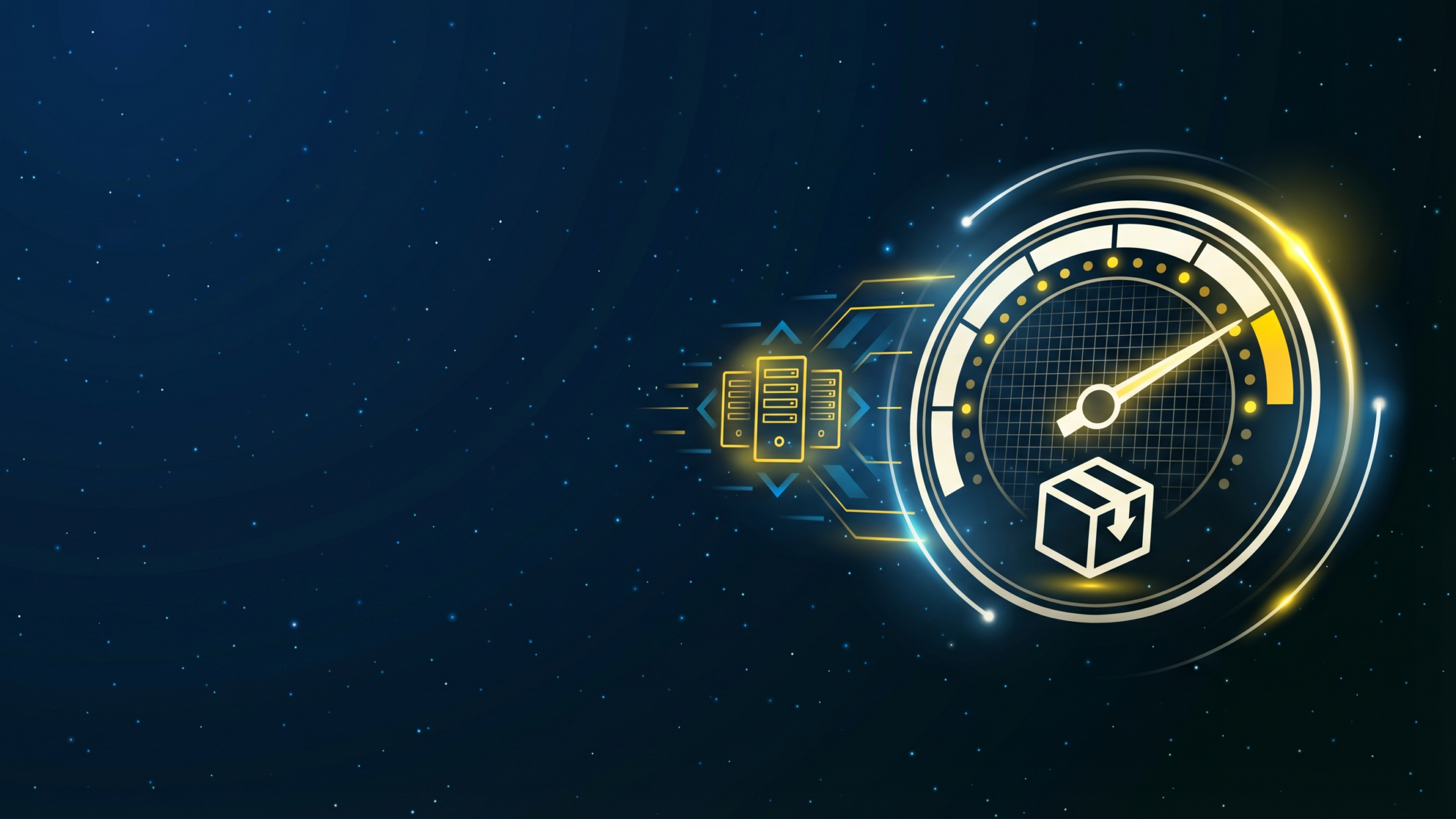 Speedometer with cache icon