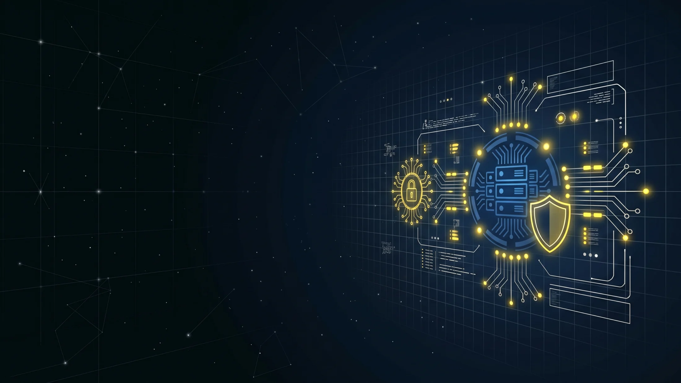 AI with secure database connection icon